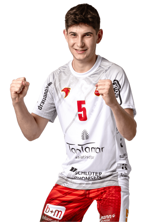 Adler Kieler TV Spieler im weißen Volleyball-Auswärtstrikot 2024/25 – Produktbild für Fan- und Teamkleidung