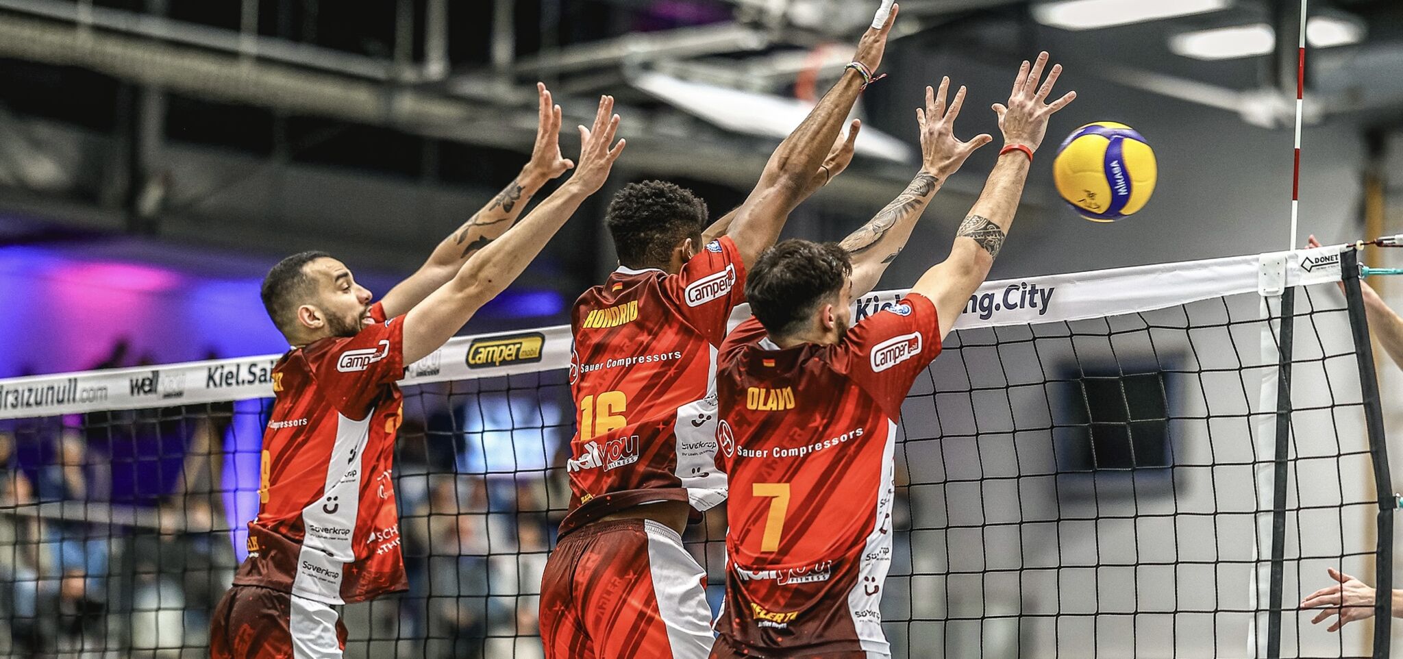 Volleyballspieler der KTV Adler am Netz